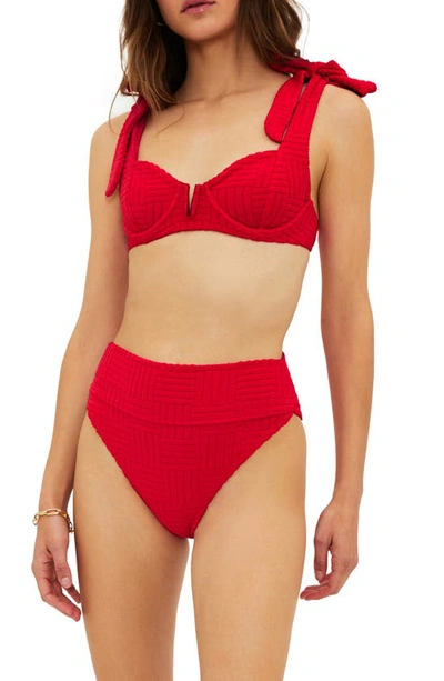 Beach Riot Blair Underwire Bikini Top In Red Terry