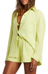 Billabong Right On Cotton Gauze Button-up Shirt In Green