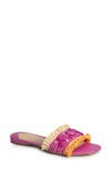 Kate Spade Bora Bora Jewel Raffia Slide Sandals In Rose Jam