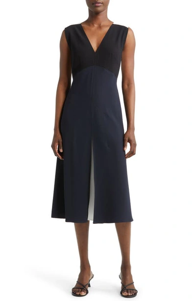Judith & Charles Shea Sleeveless Colorblock Midi Dress In Navy Combo
