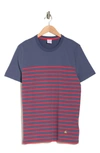 Brooks Brothers Mariner Stripe Cotton T-shirt In Blue/ Red