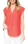 Gibsonlook Kotch Floral Print Blouse In New Coral