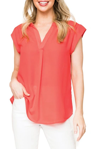 Gibsonlook Kotch Floral Print Blouse In New Coral