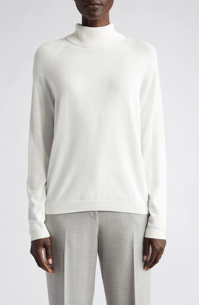 Lafayette 148 Raglan Sleeve Turtleneck Sweater In Cloud