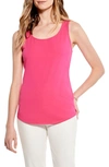 Nic + Zoe Perfect Shirttail Stretch Cotton Tank In Shocking Pink