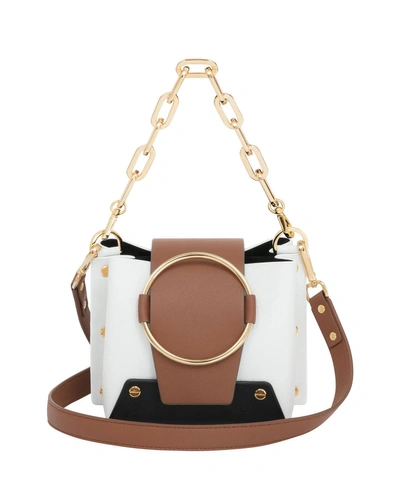 Yuzefi Limited Delila Mini Colorblock Bucket Bag In White/brown