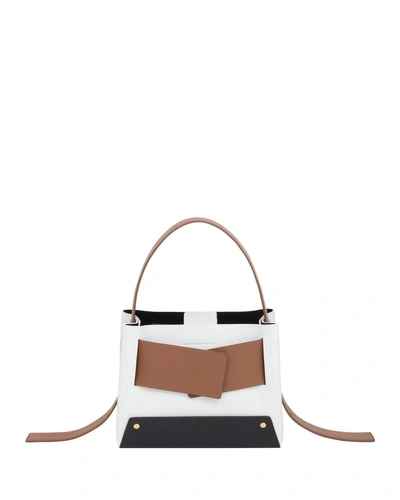 Yuzefi Limited Biggy Colorblock Shoulder Bag In White/brown
