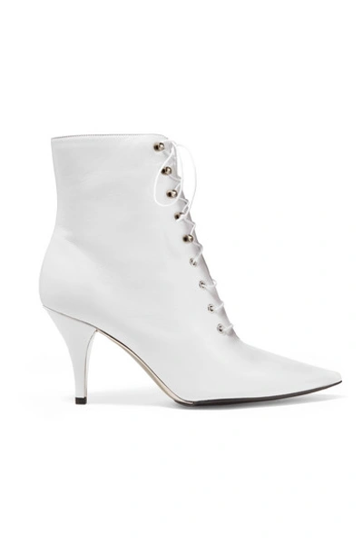 Calvin Klein 205w39nyc Rosemarie Lace-up Leather Ankle Boots In White