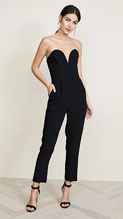 Amanda Uprichard Cherri Strapless Cropped Jumpsuit In Black