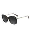 Longchamp 56mm Gradient Lens Butterfly Sunglasses - Marble Brown/ Azure