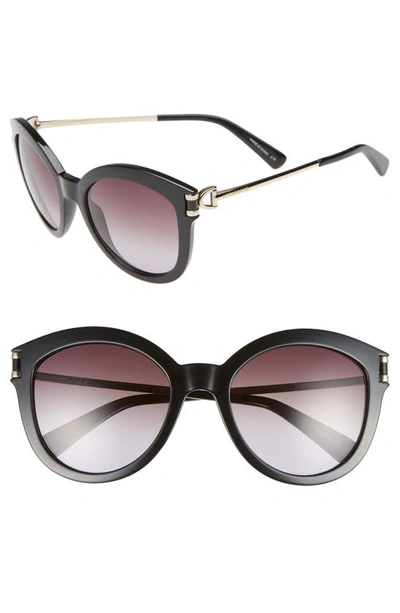 Longchamp Plastic & Metal Cat-eye Sunglasses In Black