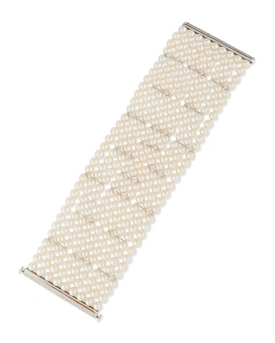 Utopia Nine-strand Pearl Bracelet With Diamonds