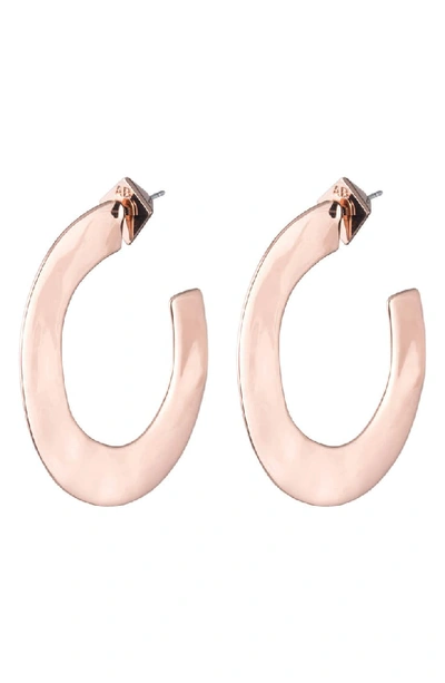 Alexis Bittar Liquid Metal Hoop Earrings, Rose Golden In Crystal/ Gold