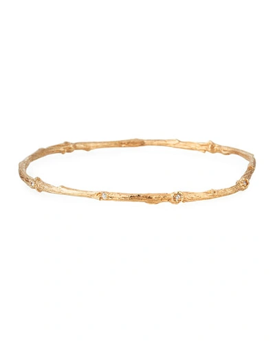 K Brunini 18k Rose Gold Twig Bangle Bracelet With Diamonds