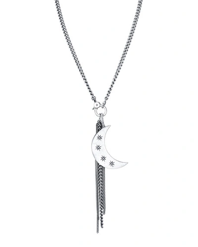 Sheryl Lowe Long Diamond Crescent Fringe Necklace, 48"