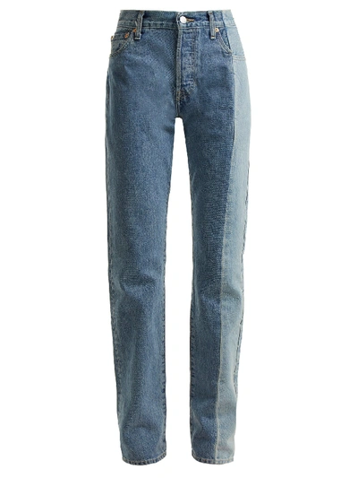 Vetements + Levi's High-rise Straight-leg Jeans In Mid Denim