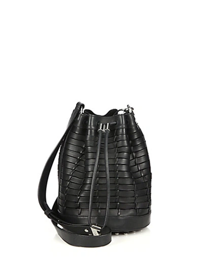 Alexander Wang Alpha Woven Leather Bucket Bag/silvertone In Black | ModeSens