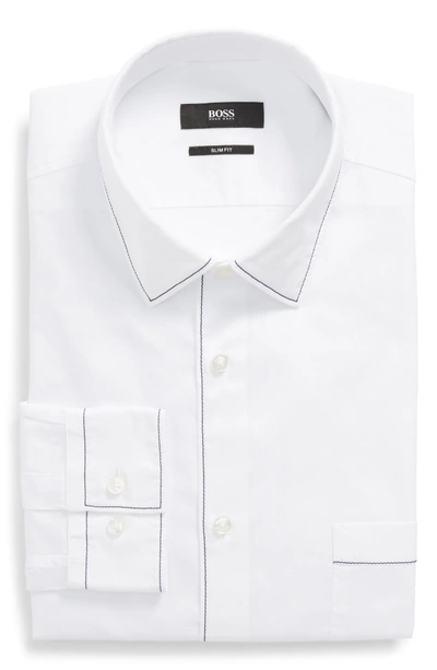 Hugo Boss Jose Slim Fit Solid Dress Shirt In White