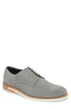 Ted Baker Lapiin Embossed Plain Toe Derby In Grey Suede