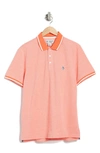 Original Penguin Birdseye Tipped Cotton Piqué Polo In Hot Coral