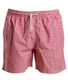 Barbour Men's Tailored-fit Gingham 5-1/2" Swim Trunks In Med Pink