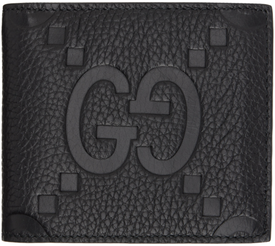Gucci Jumbo Gg Leather Wallet In Black