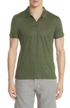 Vilebrequin Linen Slub Jersey Linen Polo In Olive