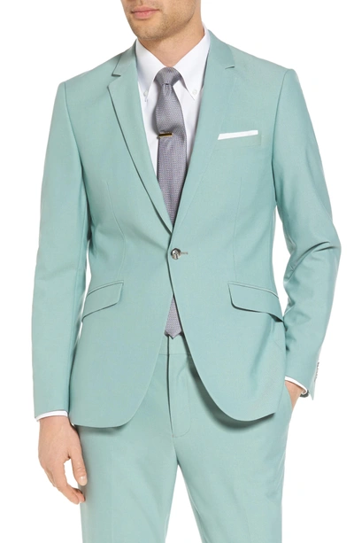 Topman Skinny Fit Suit Jacket In Green