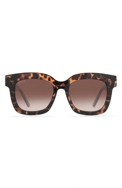 Diff 56mm Makay Square Sunglasses In Dark Tort/brown Gradient Lens
