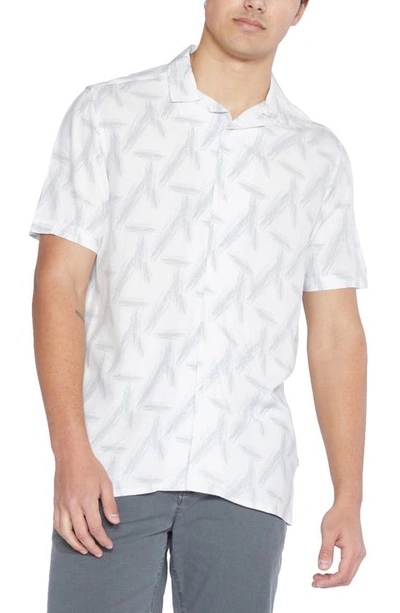 Civil Society Varadero Lines Short Sleeve Button-down Shirt In White