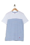 Brooks Brothers Mariner Stripe Cotton T-shirt In White/ Blue