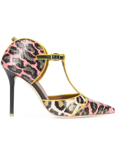 Malone Souliers Leopard Beige And Red Imogen High Heel Pumps
