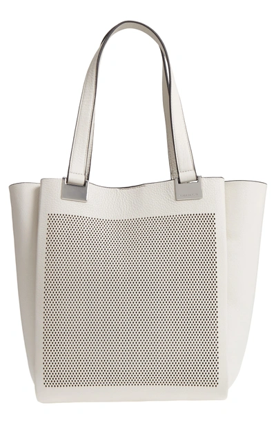 Vince Camuto Beatt Perforated Leather Tote - Grey In Vaporous Grey
