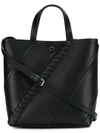 Proenza Schouler Mini Hex Whipstitch Calfskin Leather Tote - Black