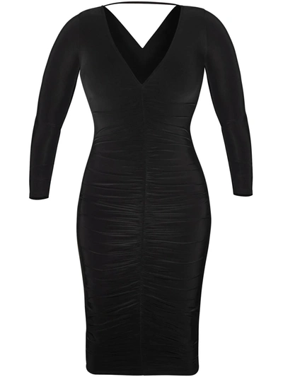 Rachel Rachel Roy Plus Womens Ruched Jersey Sheath Dress In Black