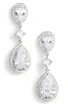 Nadri Cubic Zirconia Drop Earrings In Silver