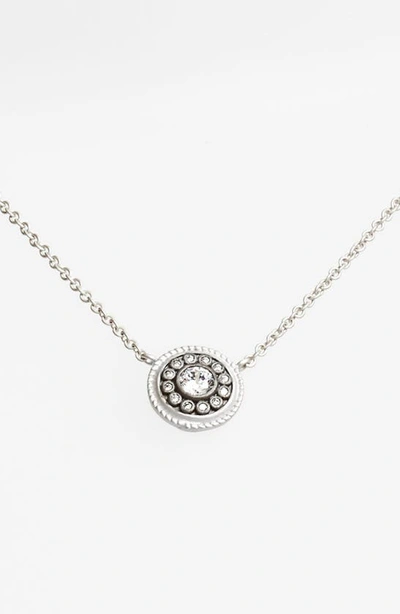 Freida Rothman 'hamptons' Nautical Button Pendant Necklace In Black/platinum