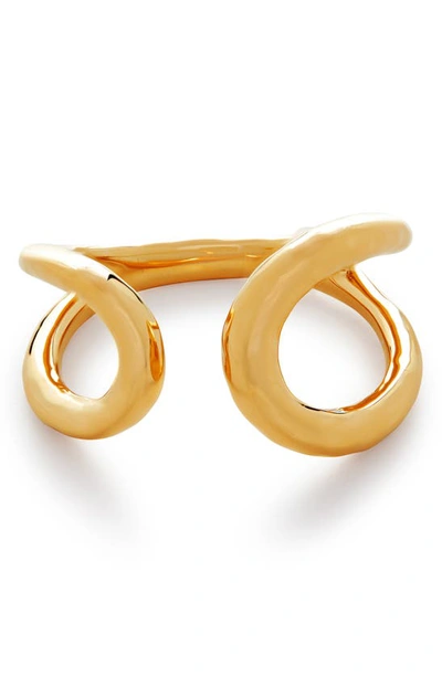 Monica Vinader Flow Gold-vermeil Ring In 18ct Gold Vermeil/ss