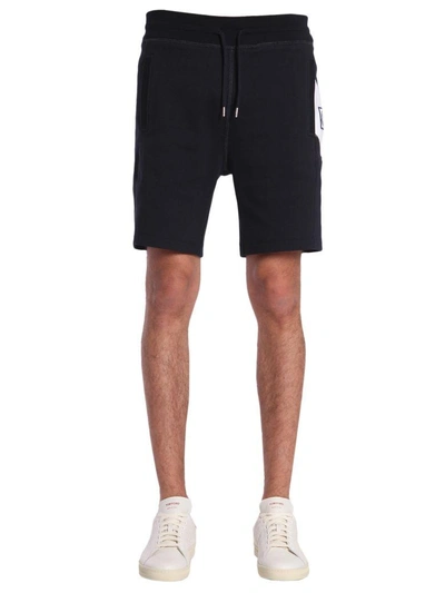 Moncler Cotton Shorts In Blu