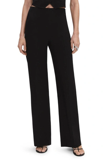 Mango Wide Leg Suit Pants In Black