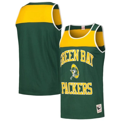 Mitchell & Ness Men's  Green, Gold Green Bay Packers Heritage Colorblock Tank Top In Green,gold