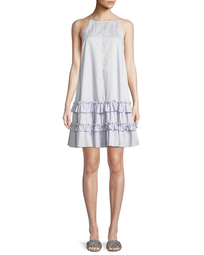 Rebecca Taylor Sleeveless Cotton Tank Dress In Sky