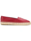 Saint Laurent Leather Logo Espadrilles In Red