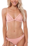 Rhythm My Bralette Triangle Bikini Top In Flamingo