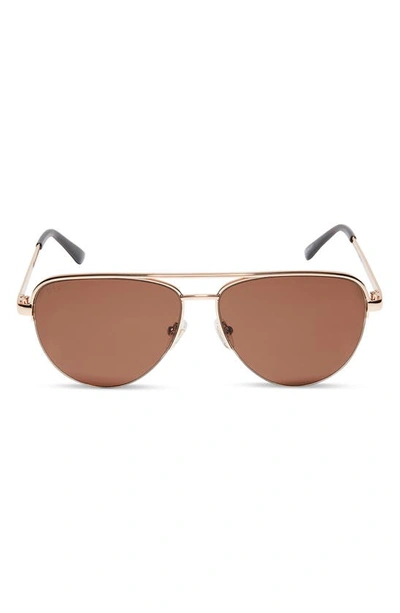 Diff 59mm August Aviator Sunglasses In Gold/ Brown Lens