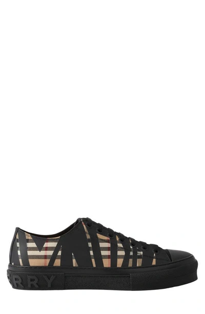 Burberry Sliced Check Cotton Sneakers In Beige