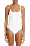 Hunza G Pamela Crinkle One-piece Swimsuit In White