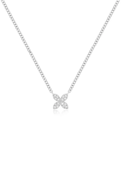 Ef Collection Blossom Diamond Pendant Necklace In 14k White Gold