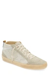 Golden Goose Mid Star Sneaker In Optic White/ Ivory/ Ocean Blue