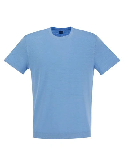 Fedeli Exreme - Linen Flex T-shirt In Light Blue
